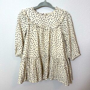 NWT Cream with black hearts 6-12 month dress by baby gap